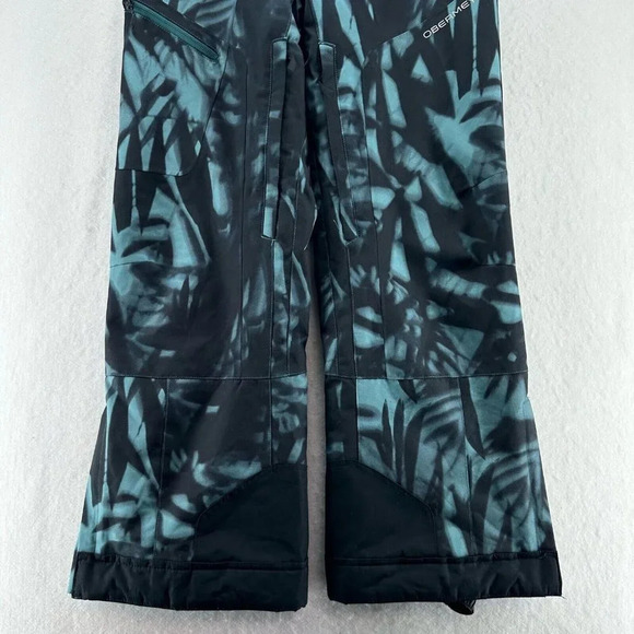OBERMEYER Snow Pants Teens L 14-16 Parker Fleece Lined Ski Snowboard Black Blue - Picture 3 of 14